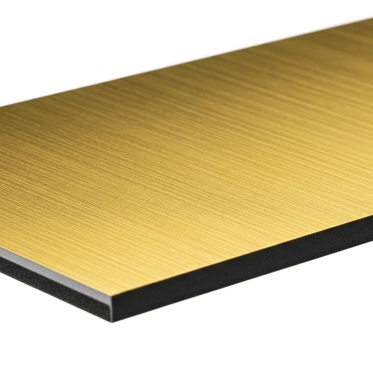 Glod Brushed Aluminum Composite Panel For Exterior Building