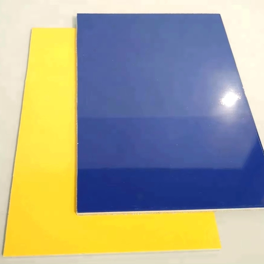 Wholesale high gloss aluminum composite panels blue yellow